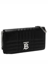 Women's Detachable Strap Quilted Leather Lola Cross Bag Black Palladium - BURBERRY - BALAAN 2