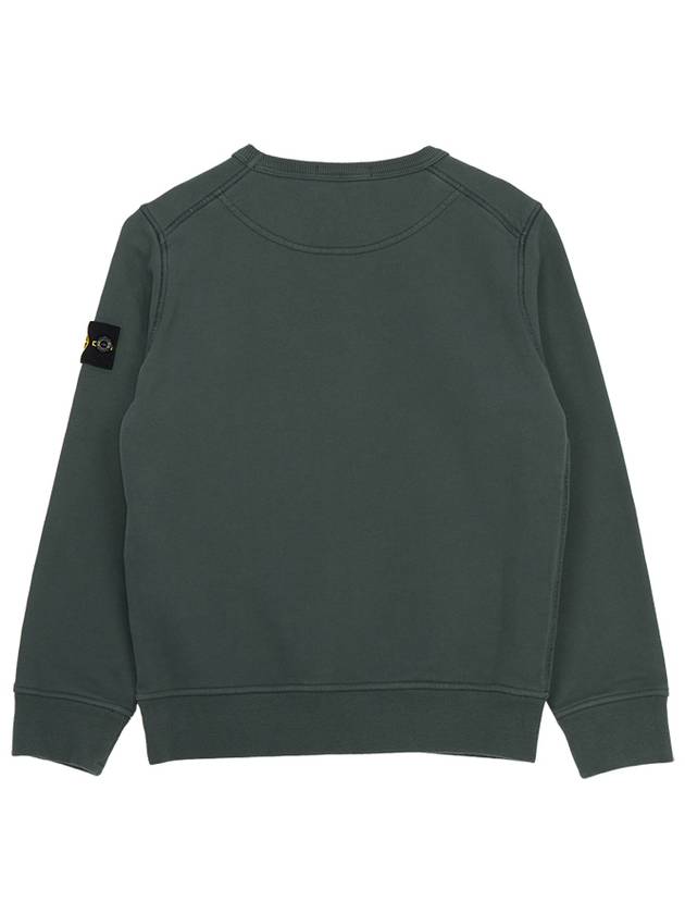 Kids Wappen Patch Organic Cotton Fleece Sweatshirt Green - STONE ISLAND - BALAAN 3