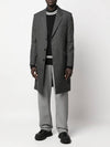 Men's Virgin Wool Single Coat Dark Gray - AMI - BALAAN.