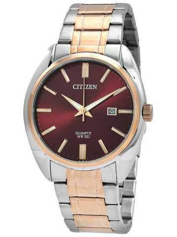 Citizen Quartz Wine Red Dial Two-Tone Men's Watch BI5104-57X - CITIZEN - BALAAN 1