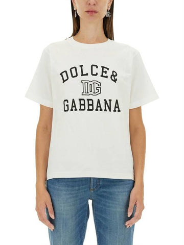 Dolce & Gabbana T-Shirt With Lettering Logo - DOLCE&GABBANA - BALAAN 1