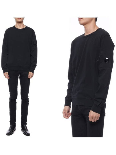 Lens Wappen Light Fleece Sweatshirt Black - CP COMPANY - BALAAN 2