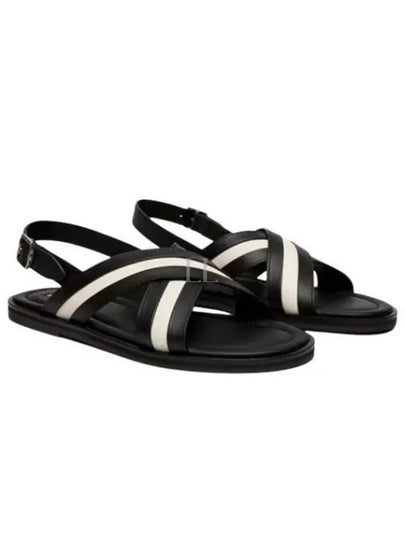 Crossover Strap Leather Sandals Black - BALLY - BALAAN 2