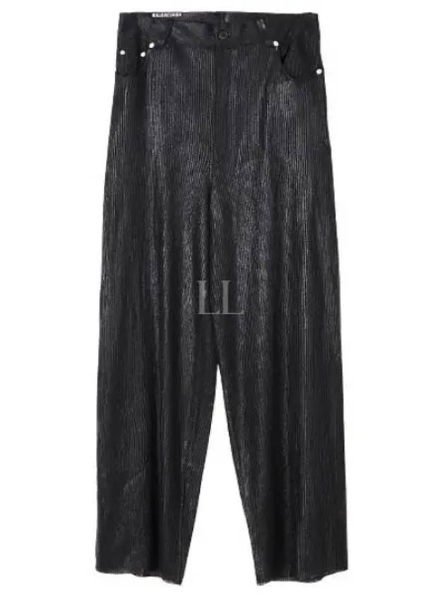 Cotton High Waist Transparent Wide Pants Black - BALENCIAGA - BALAAN 2