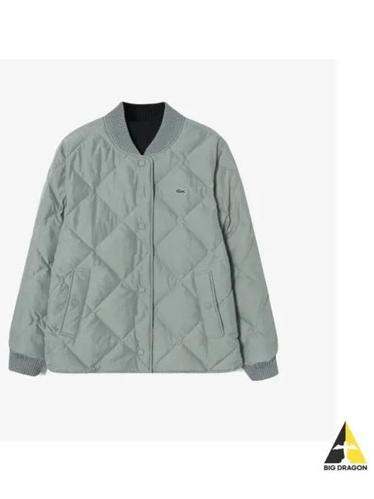 Women s Reversible Quilted Down Khaki Black - LACOSTE - BALAAN 1