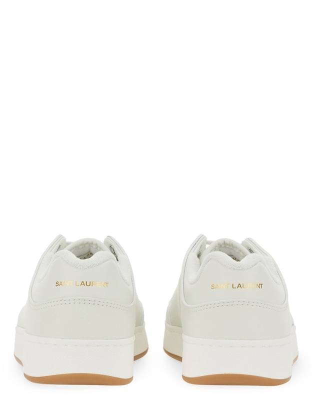 SL 61 Logo Signature Leather Low Top Sneakers White - SAINT LAURENT - BALAAN 7