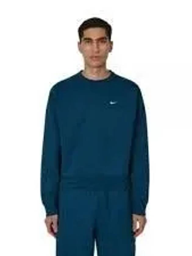 NRG Solo Swoosh Crew Neck Fleece Sweatshirt Navy - NIKE - BALAAN 2