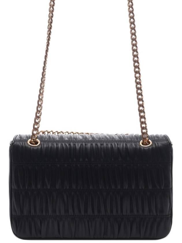 Goffre Leather Chain Shoulder Bag Black - PRADA - BALAAN 5