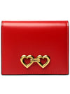 Gold Plaque Compact Half Wallet Red - SALVATORE FERRAGAMO - BALAAN 2