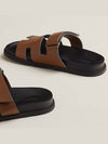 Chypre H Logo Calfskin Sandals Brown - HERMES - BALAAN 6