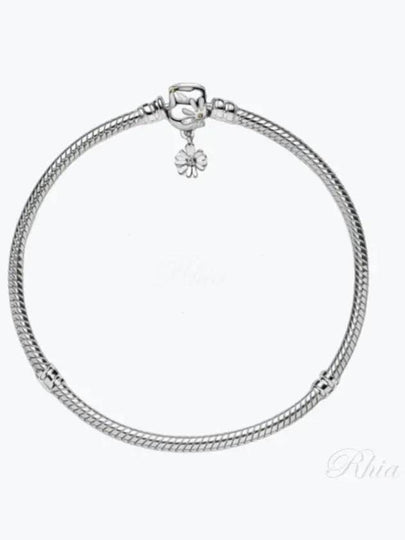 Women's Moments Daisy Flower Clasp Snake Chain Bracelet Silver - PANDORA - BALAAN 2