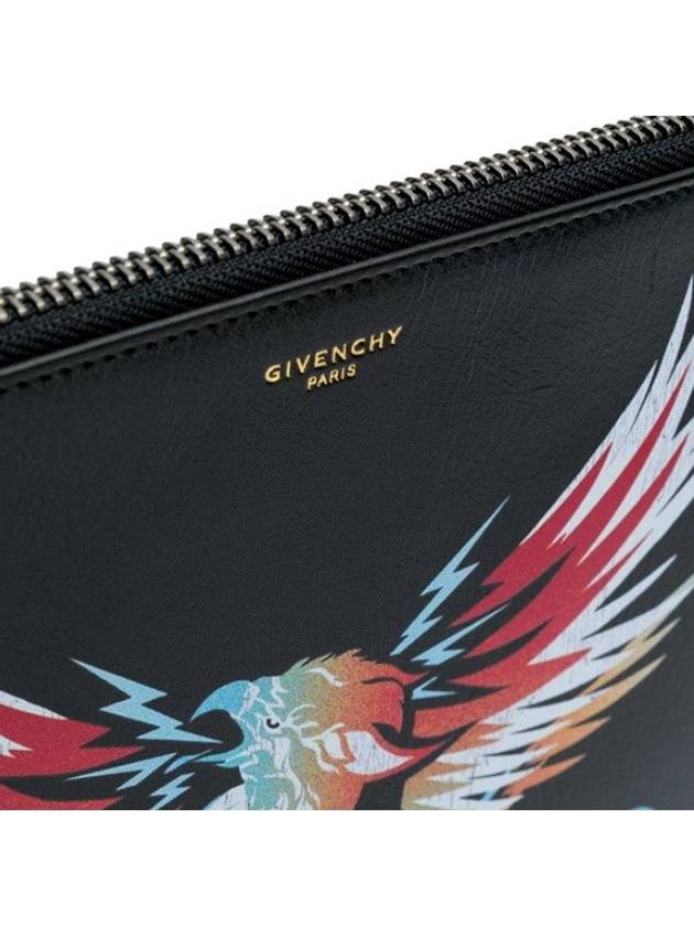Printed Leather Clutch Bag Black - GIVENCHY - BALAAN.
