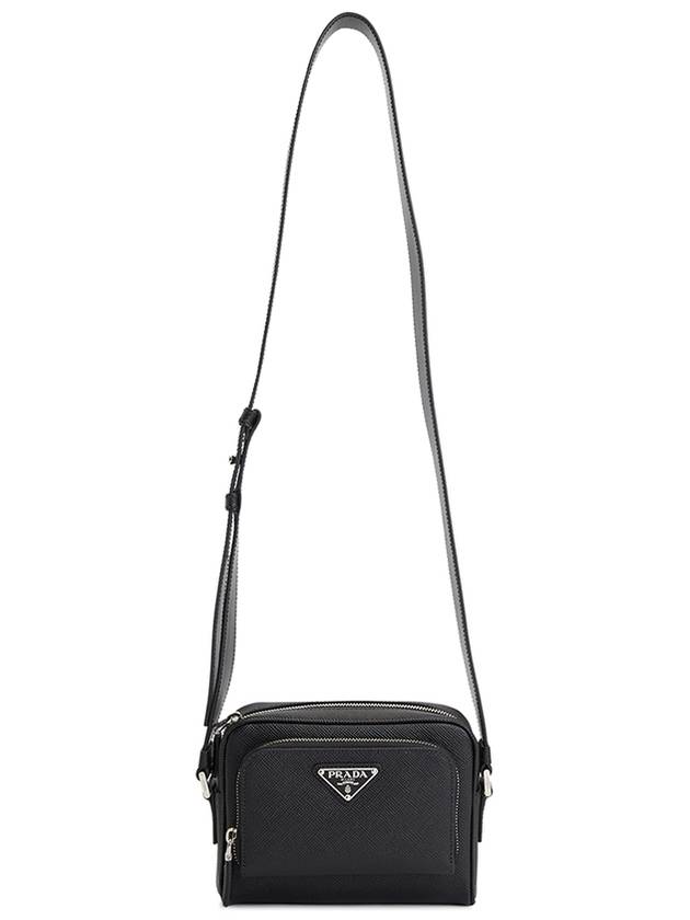 Saffiano Triangle Logo Black Cross Bag Black - PRADA - BALAAN 7