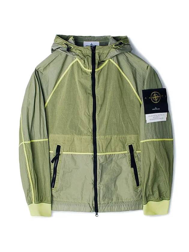 Watro Nylon Hooded Jacket Lime Green - STONE ISLAND - BALAAN 2