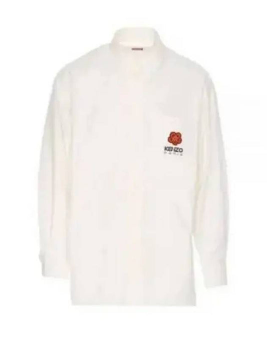 Boke Flower Embroidered Button Long Sleeve Shirt White - KENZO - BALAAN 2