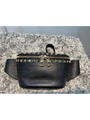 Women's Rockstud Leather Belt Bag Black - VALENTINO - BALAAN 2