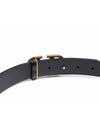 V Logo Signature Buckle Leather Belt Black - VALENTINO - BALAAN 7