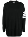 Men's Diagonal Armband Wool Pullover Knit Top Black - THOM BROWNE - BALAAN 2