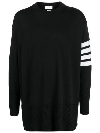 Men's Diagonal Armband Wool Pullover Knit Top Black - THOM BROWNE - BALAAN 2