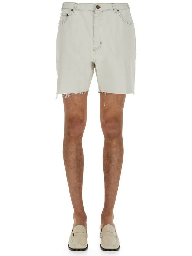 Men's Baggy Denim Shorts White - SAINT LAURENT - BALAAN 2