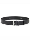 Triangle Logo Leather Belt Black - PRADA - BALAAN 3