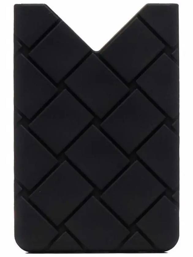 Intrecciato Silicone Card Wallet Black - BOTTEGA VENETA - BALAAN 2