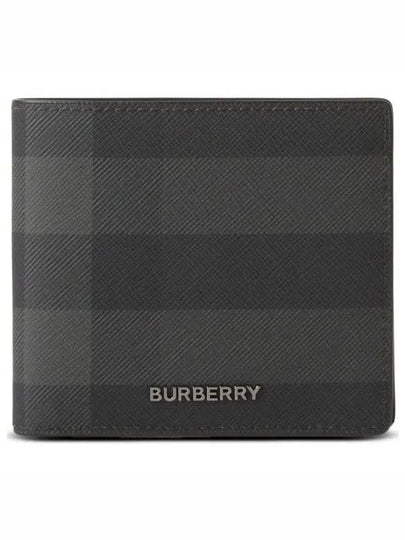 Vintage Check Logo Half Wallet Charcoal - BURBERRY - BALAAN 2