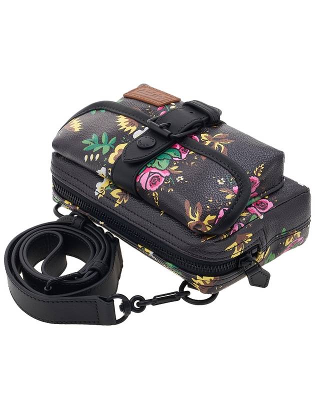 Pop Bouquet Print Messenger Bag Black - KENZO - BALAAN 5