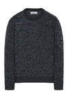 Men's Embroidered Logo Round Knit Top Black - STONE ISLAND - BALAAN 2