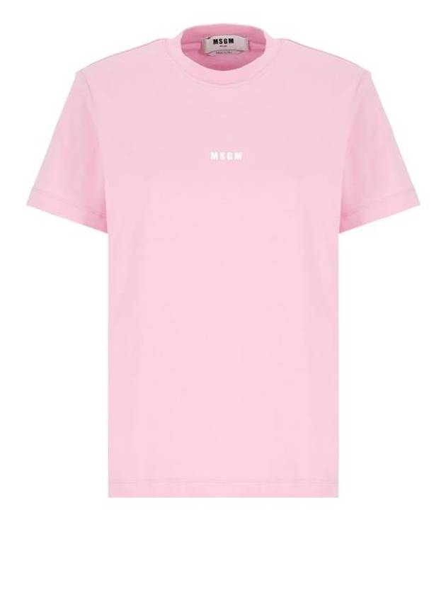 Micro Logo Short Sleeve T-Shirt Pink - MSGM - BALAAN 2