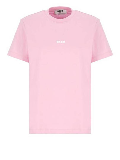 Micro Logo Short Sleeve T-Shirt Pink - MSGM - BALAAN 2