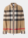 ExaGGerated Check Wool Cotton Overshirt Jacket Archive Beige - BURBERRY - BALAAN 2