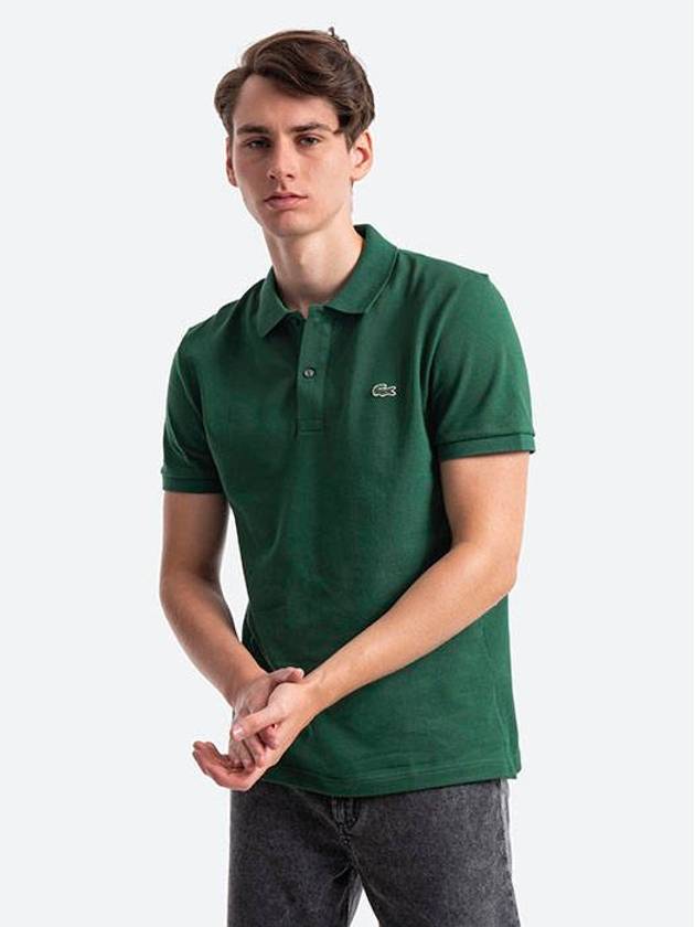 Slim Fit Short Sleeve Polo Shirt Dark Green - LACOSTE - BALAAN 3