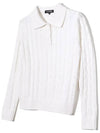 Cable collar long sleeve knit IVORY - 20THHOLE - BALAAN 4