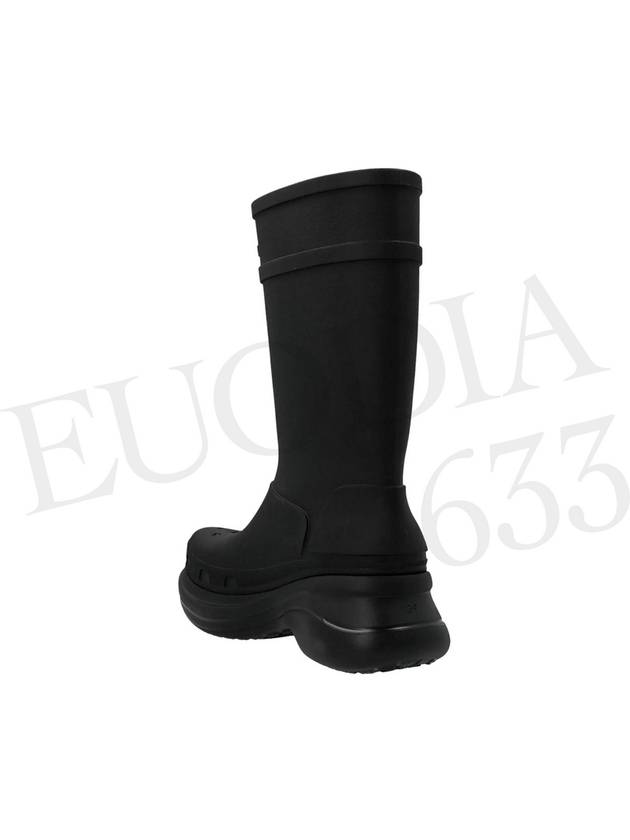 Women's Crocs Rubber Long Boots Black - BALENCIAGA - BALAAN 5