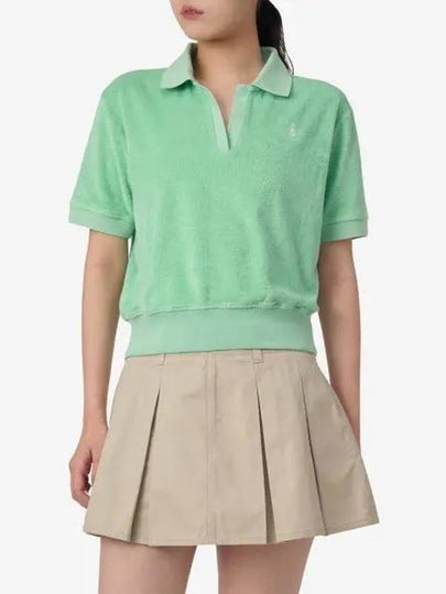 Cotton Polo Shirt Washed Kelly Green - SPORTY & RICH - BALAAN 2