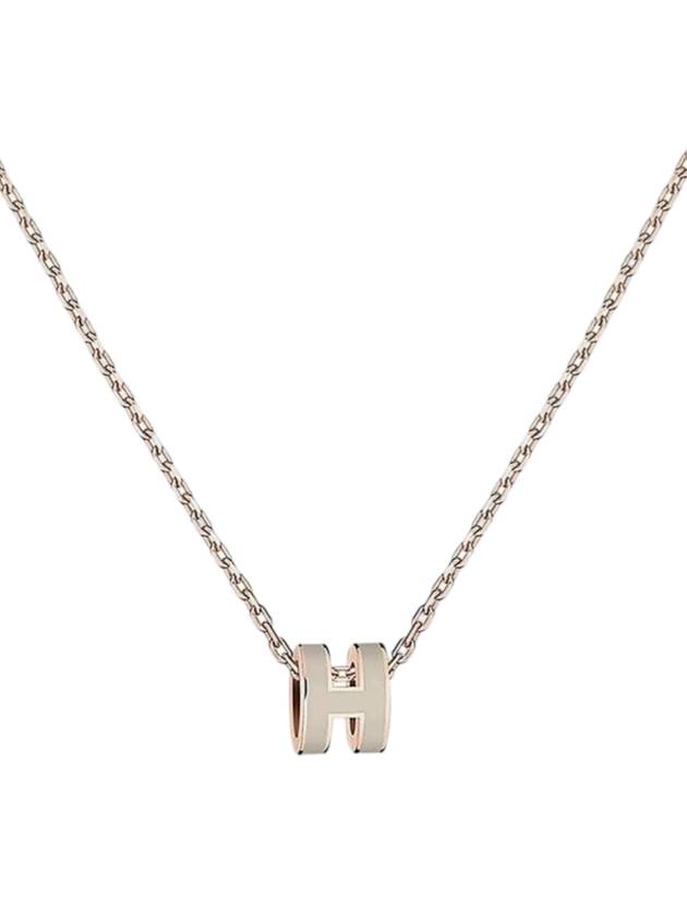 Mini Pop H Pendant Rose Gold & Marron Glace - HERMES - BALAAN 1