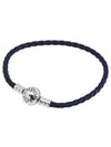 Moments Round Clap Leather Bracelet Blue - PANDORA - BALAAN 2