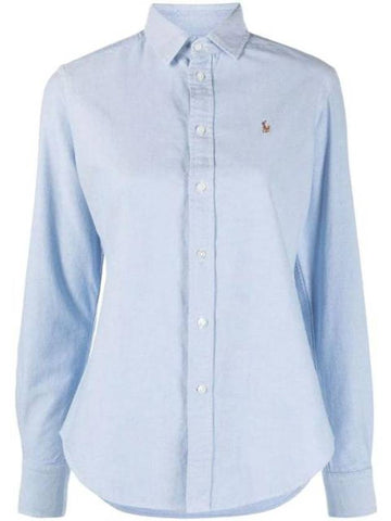 Pony Classic Fit Long Sleeve Shirt Blue - POLO RALPH LAUREN - BALAAN 1