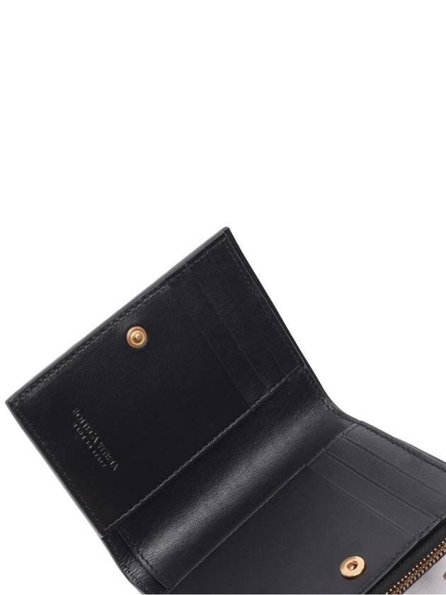 Intrecciato Zipper Small Half Wallet Black - BOTTEGA VENETA - BALAAN 7