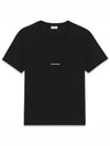 Men's Small Logo Short Sleeve T-Shirt Black - SAINT LAURENT - BALAAN 2