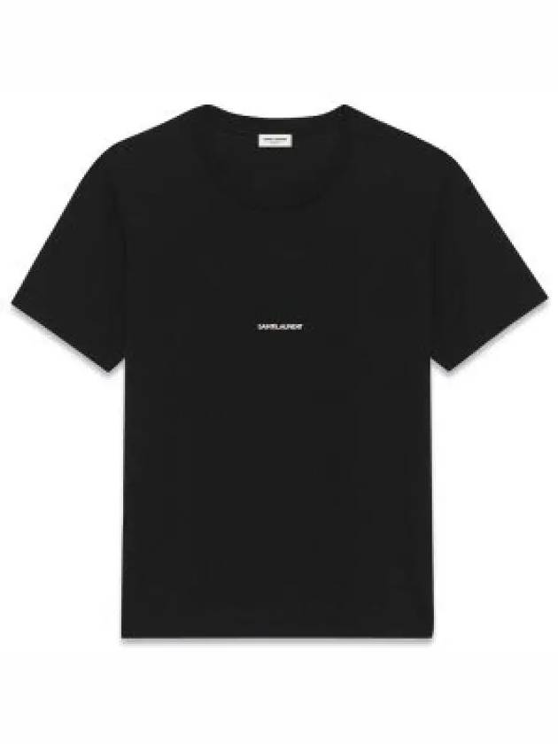 Men's Small Logo Short Sleeve T-Shirt Black - SAINT LAURENT - BALAAN 2