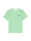 Women's Striped Short Sleeve T Shirt Light Green - LACOSTE - BALAAN 1