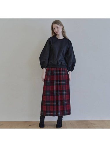 Tartan Check Midi Pleated Skirt Red - AVANT-G - BALAAN 1