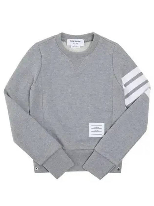 Engineered 4 Bar Stripe Loopback Jersey Knit Crewneck Sweatshirt Light Grey - THOM BROWNE - BALAAN 2