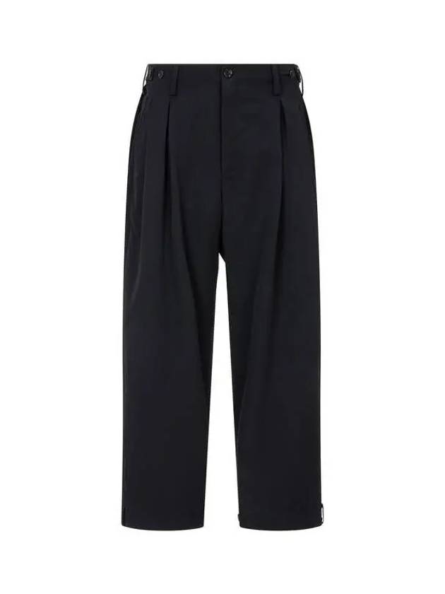 Yohji Yamamoto HOMME Pleated Wool Button Up Pants Black - YOHJI YAMAMOTO - BALAAN 1