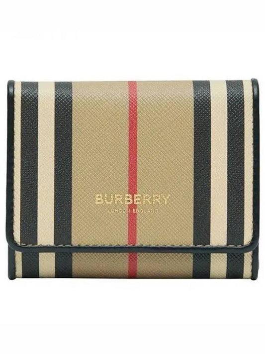 Icon Stripe E Canvas Card Wallet Beige - BURBERRY - BALAAN 2