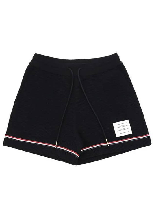 Lip Stripe Hem Shorts Shorts Navy - THOM BROWNE - BALAAN 2