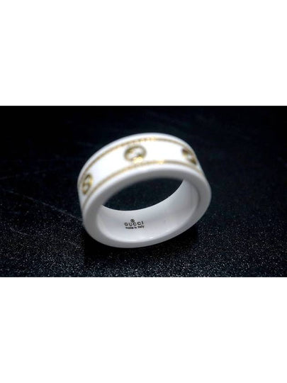 Women s Ring White Gucci 606826 18K Yellow Gold Zirconia Interlocking G Icon No 10 - GUCCI - BALAAN 2