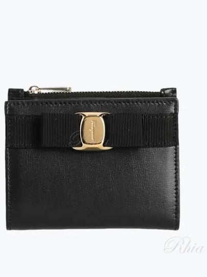 Vara Bow Half Wallet Black - SALVATORE FERRAGAMO - BALAAN 2